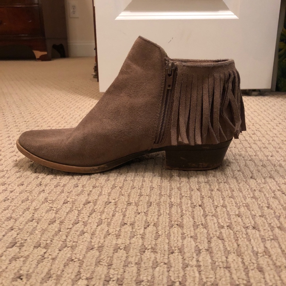 Women’s suede fringe booties